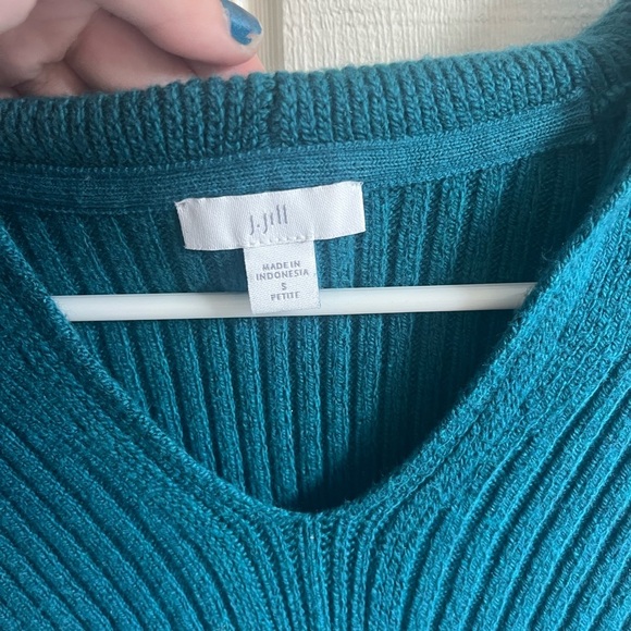 J. Jill Deep Teal V-Neck Sweater - Picture 3 of 3